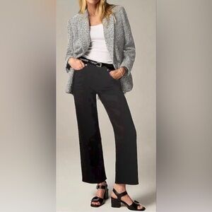 NWT J Crew Slim Wide Leg Jeans Pants Size 28 Black Rinse Ankle Denim